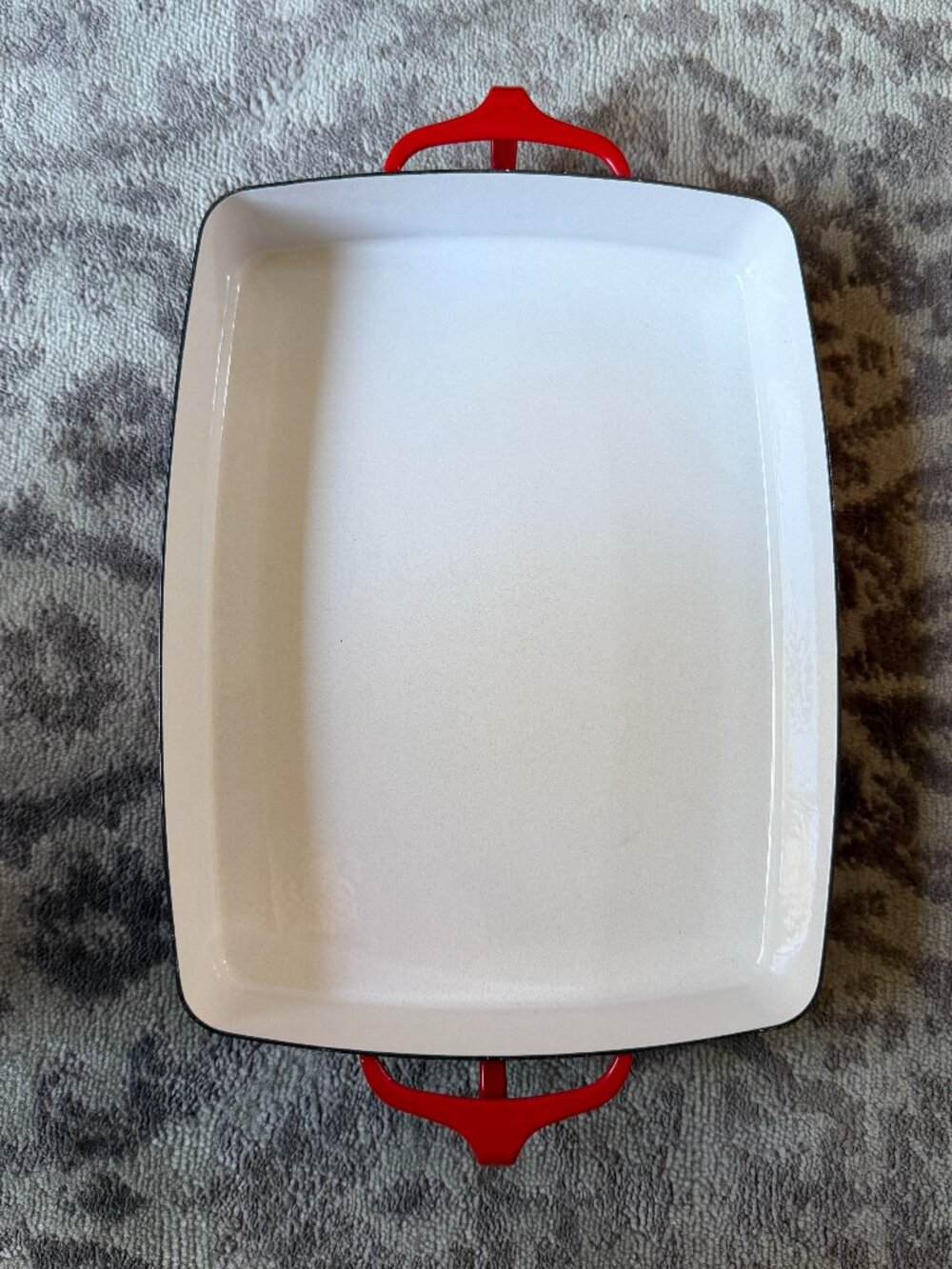 Vintage Dansk Kobenstyle Red Enamel Rectangular Casserole Baker France